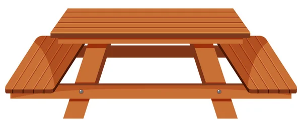 Piknik Asztal Fehér Háttér Illusztráció — Stock Vector