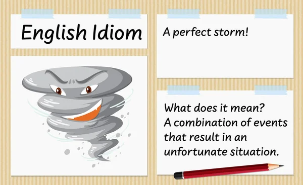 Engelska Idiom Perfekt Stormmall Illustration — Stock vektor