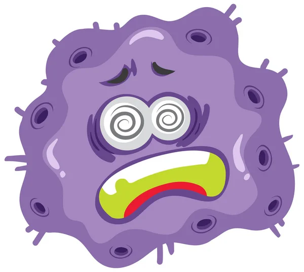 面部有表达的单个病毒细胞 — 图库矢量图片