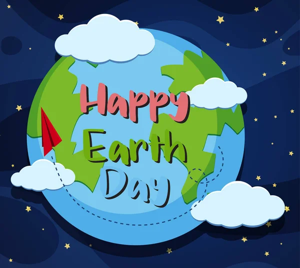 Poster Design Für Happy Earth Day Illustration — Stockvektor