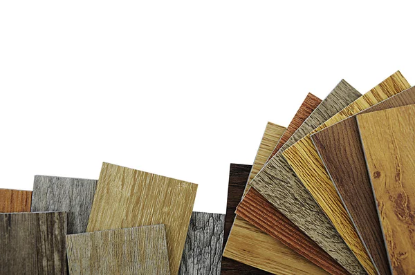 Piso textura madera. Muestras de baldosas laminadas y de vinilo en —  Fotos de Stock