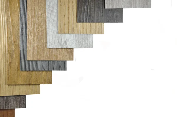 Деревянный текстурный пол Образцы ламината и виниловой плитки на w — стоковое фото