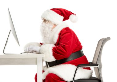 Noel Baba bilgisayarda çalışma