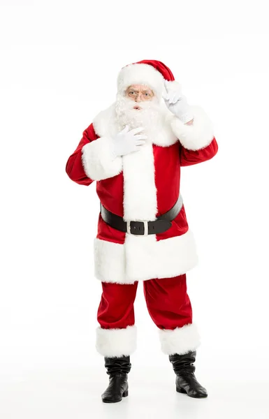Santa Claus pózuje a ukázal — Stock fotografie