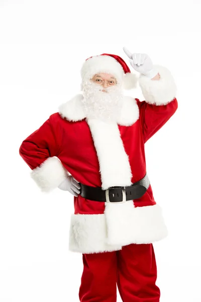 Weihnachtsmann posiert und gestikuliert — Stockfoto