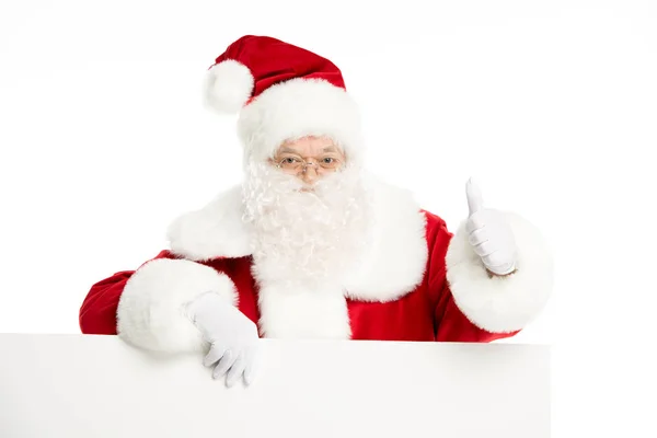 Santa Claus with white board — Stock Photo, Image