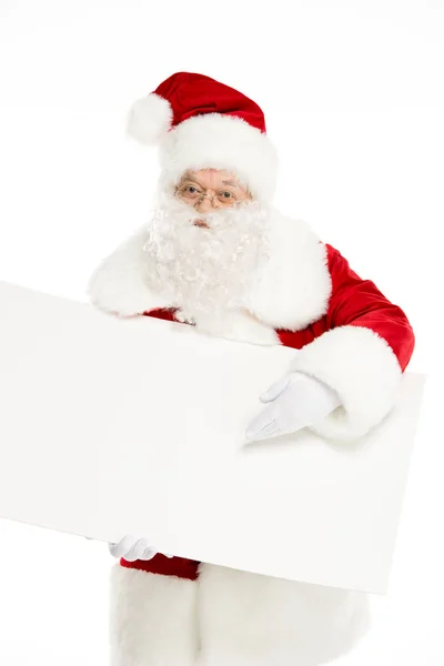 Kerstman met wit bord — Gratis stockfoto