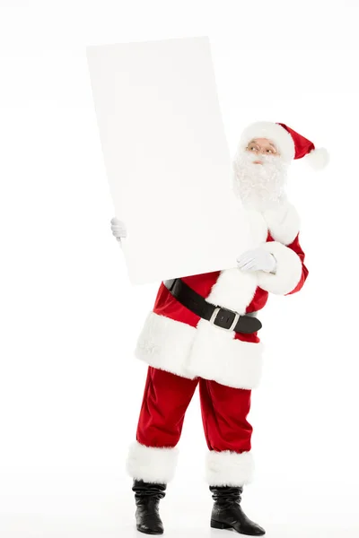 Santa Claus with white board — Stock Photo, Image