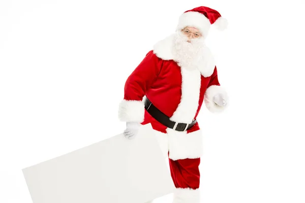 Kerstman met wit bord — Gratis stockfoto