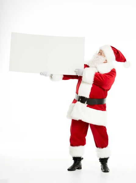 圣诞老人与白板 — 图库照片