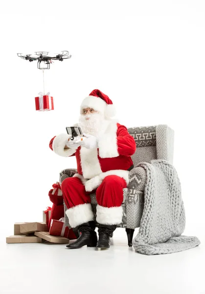 Père Noël à l'aide de drone — Photo