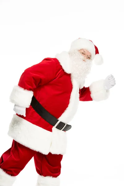 Santa Claus poserar och gestikulerande Stockbild
