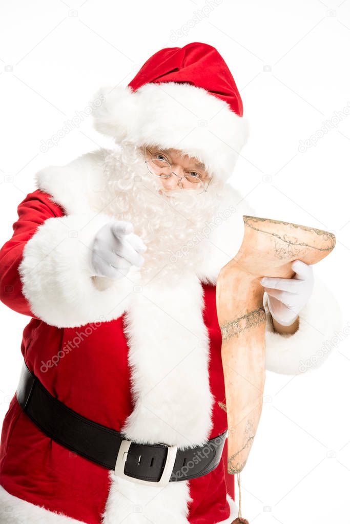 Santa Claus reading wishlist