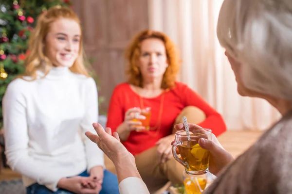 Family having tea time — Stock Photo, Image