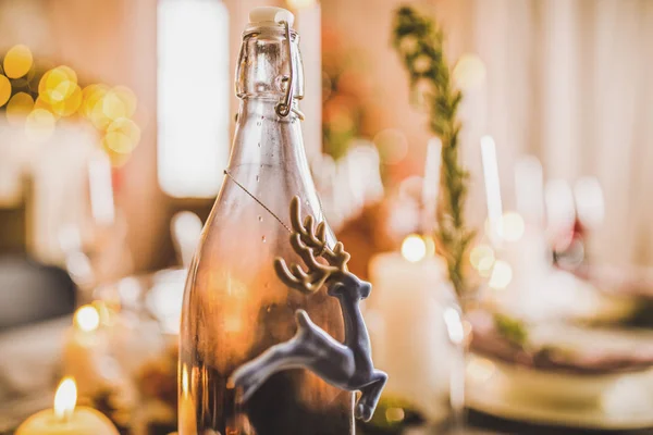 Deer and bottle decorations — Stock Photo, Image