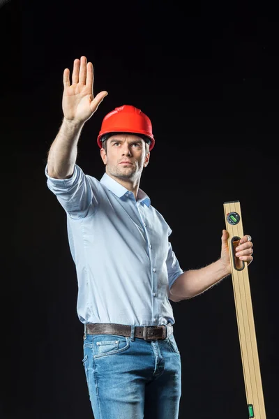 Inginer masculin în pălărie tare — Fotografie, imagine de stoc