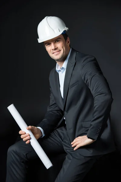 Male engineer in helmet — Stock Photo, Image