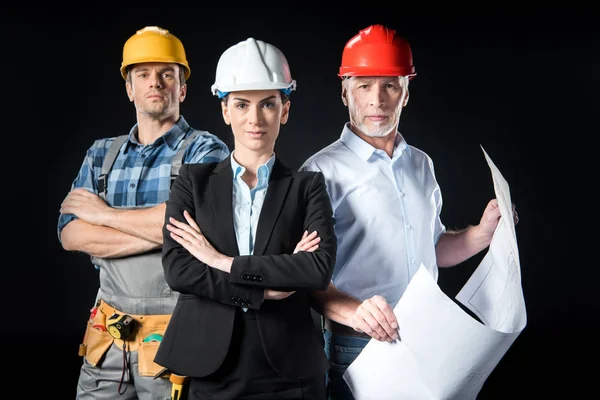 Two architects and engineer — Stock Photo, Image