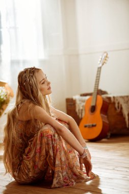 Young woman in bohemian outfit 