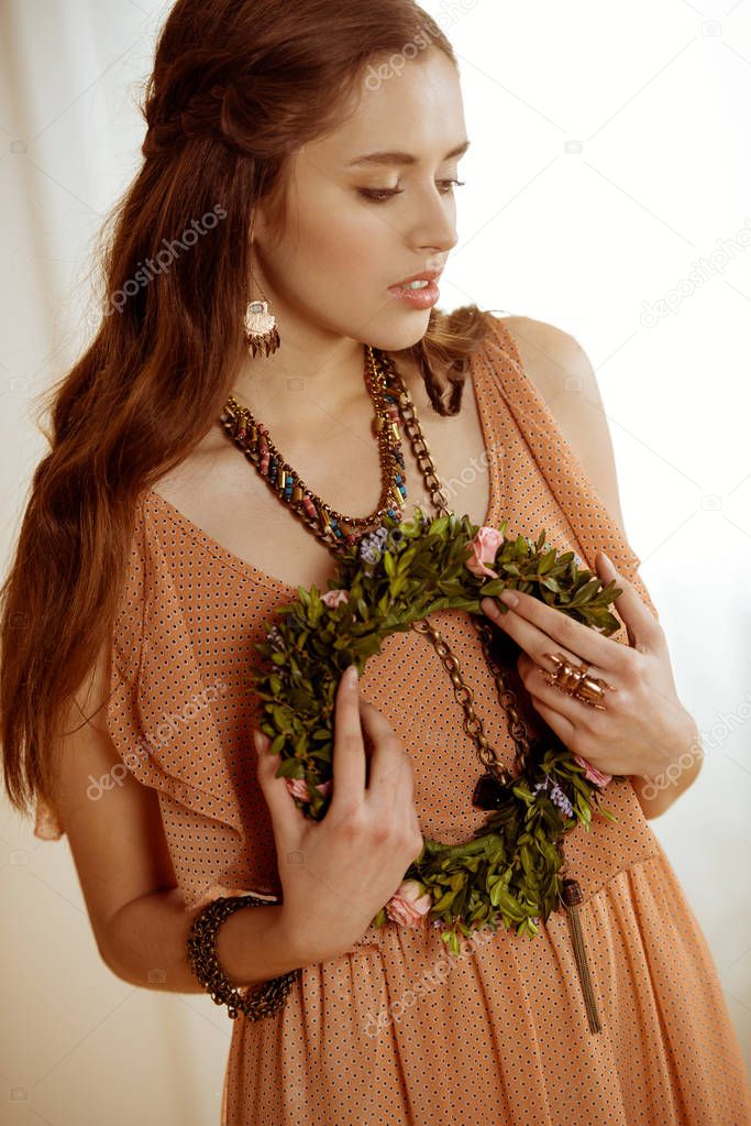 Young woman in boho style 