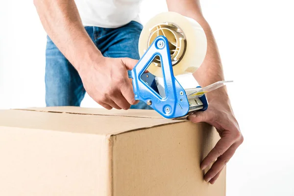 Man packing box — Stock Photo, Image