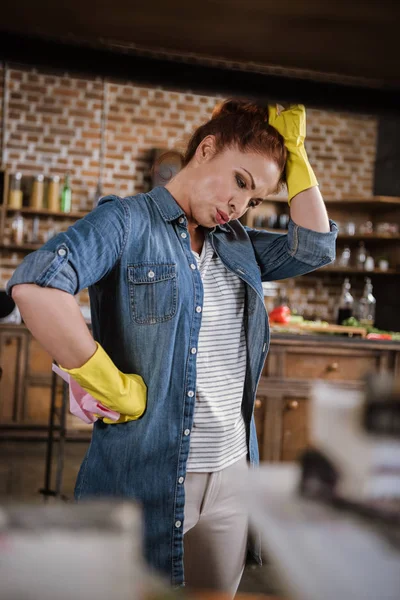 Tired mature woman — Stock Photo, Image