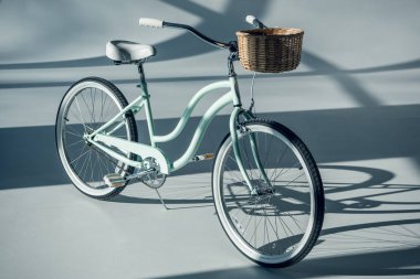 hipster bicycle with basket clipart