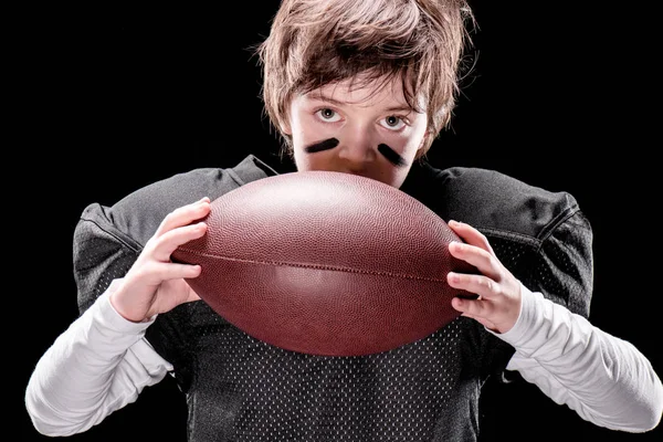 Jongen Amerikaans voetballen — Stockfoto