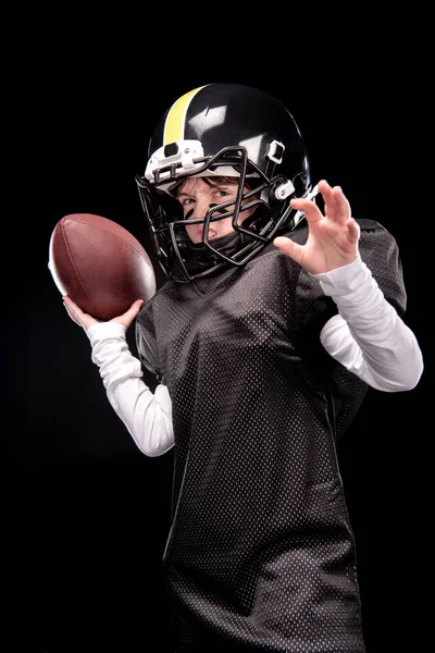 Amerikan futbolu oynayan çocuk — Stok fotoğraf