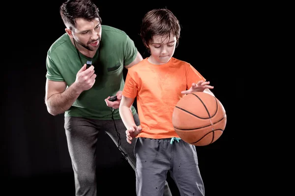 Homem e menino treinando juntos — Fotografia de Stock