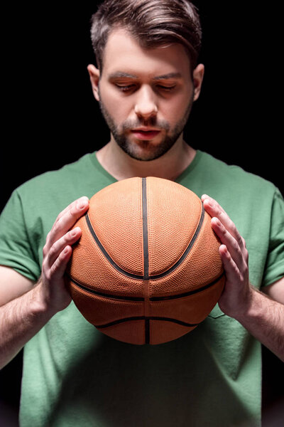 man with basketball ball