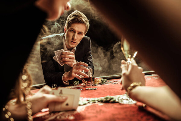 man playing poker
