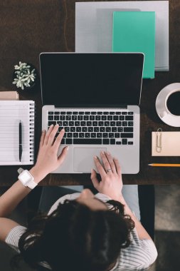 woman studying with laptop clipart