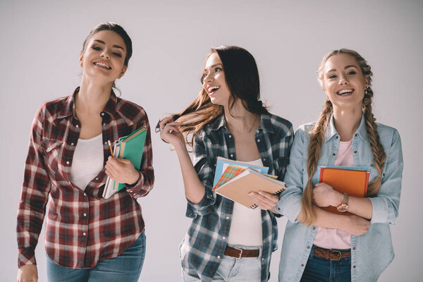 young students with textbooks 