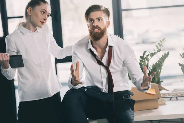 Young fired businessman — Stock Photo, Image