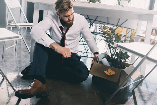 Young fired businessman 