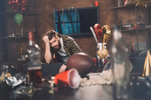 Young man after party — Stock Photo, Image