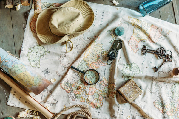 Map and traveling items 