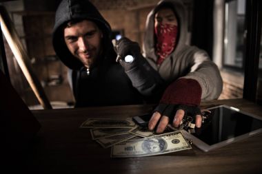 Robbers stealing money clipart