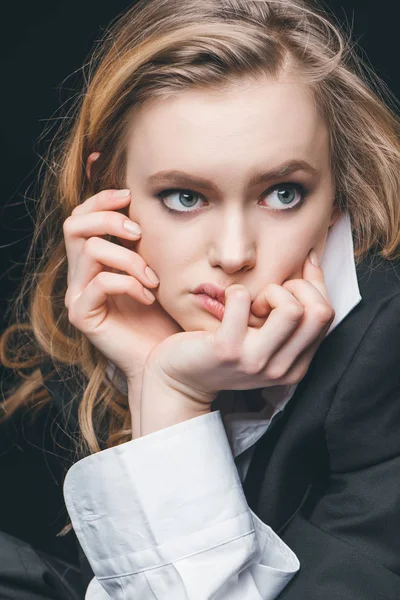 Thoughtful blonde girl — Stock Photo, Image