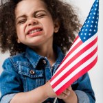 Baby girl with american flag