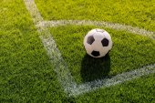 fotbalový míč na trávě