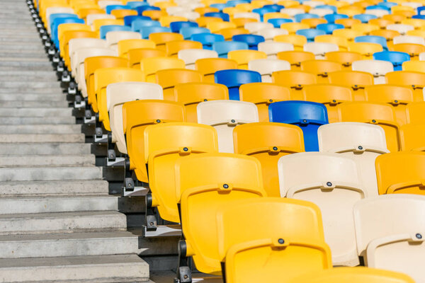 rows of stadium seats