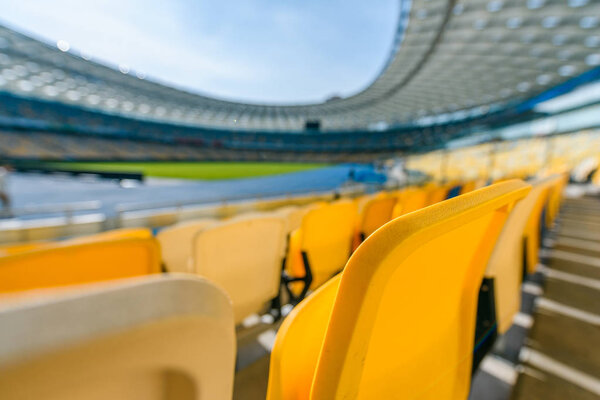 selective focus of stadium seats