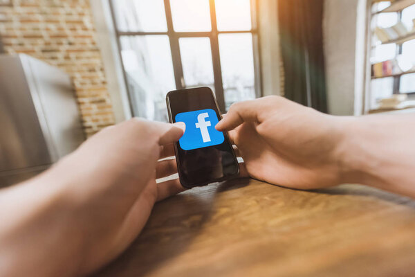 facebook logo icon on screen