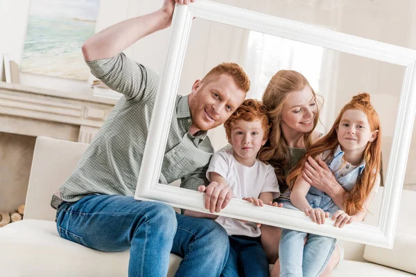 Beautiful redhead family — Stock Photo, Image