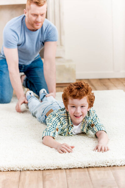 Happy father with son 