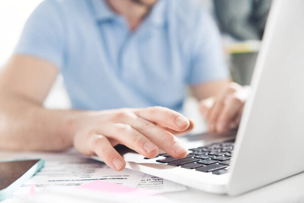 casual businessman working at modern office