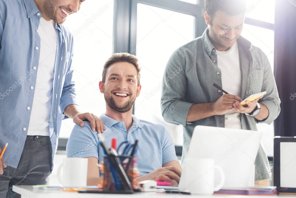 casual businessmen working at office