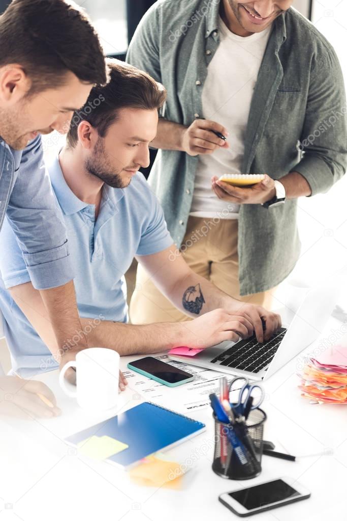 casual businessmen working at office